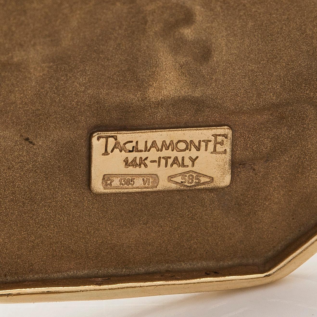 Tagliamonte, a 14K gold bracelet with glass intaglio, Italy.