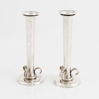 Mogens Bjørn-Andersen, a pair of sterling silver vases, Birkenrød, Denmark.