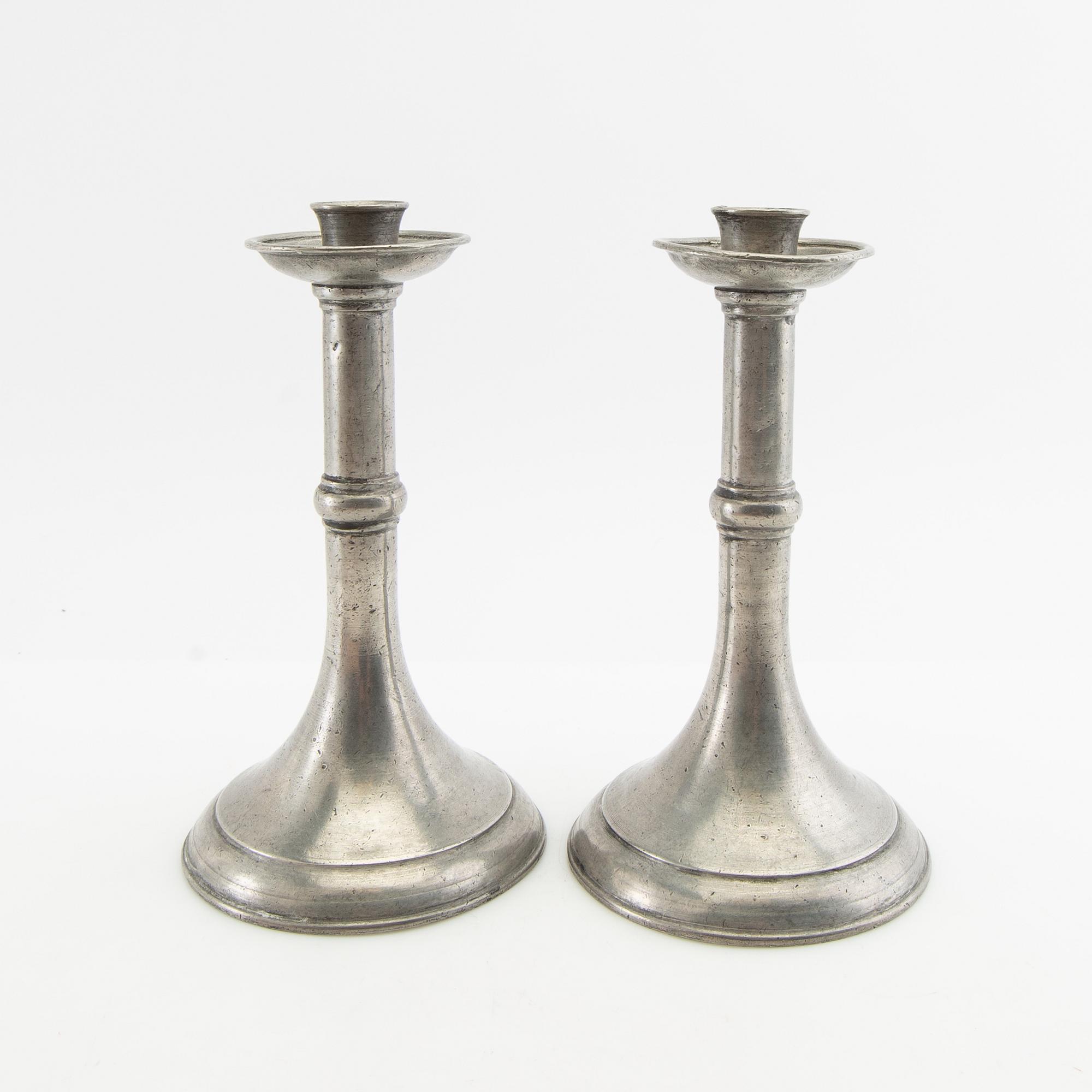 Candelabra 3 pairs late 19th century/around 1900 tin.