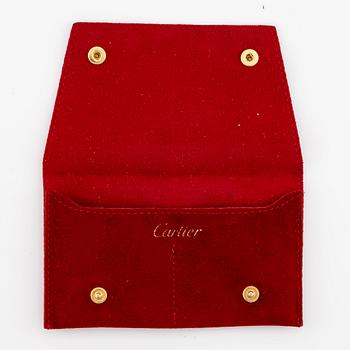 Cartier a pair of earrings platinum set with drop-shaped and round brilliant-cut diamonds.