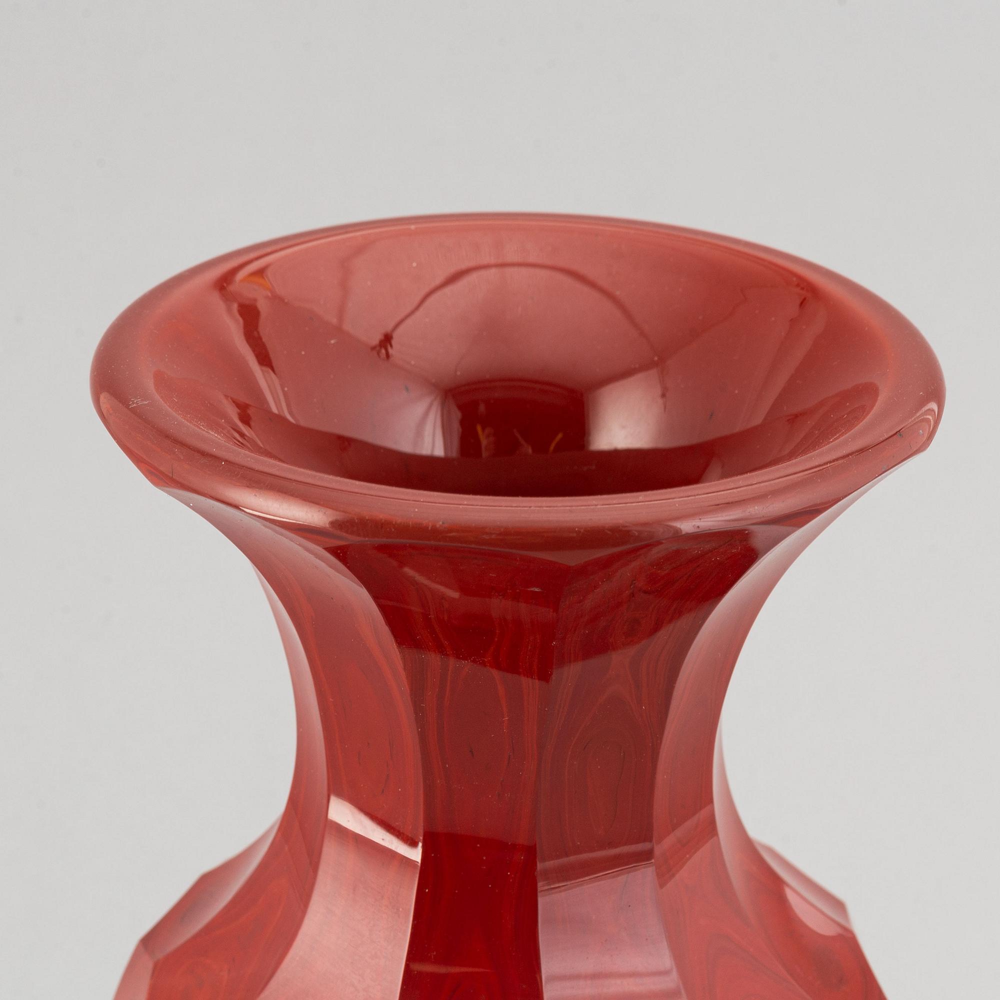 A glass vase, mid 19th Century.