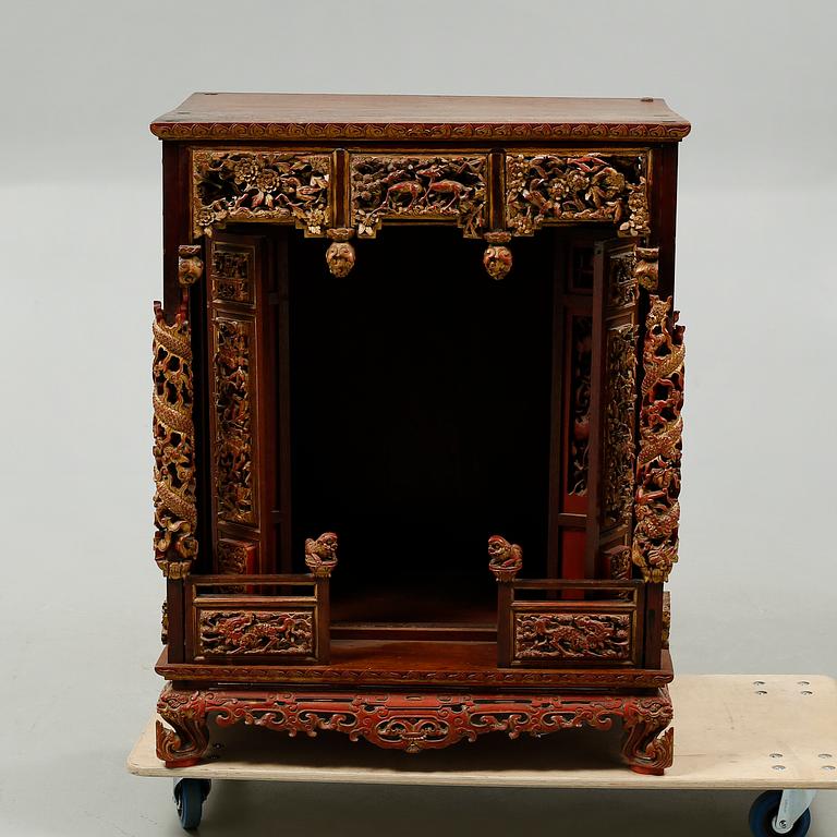 A small altar cabinet, China, circa 1900.