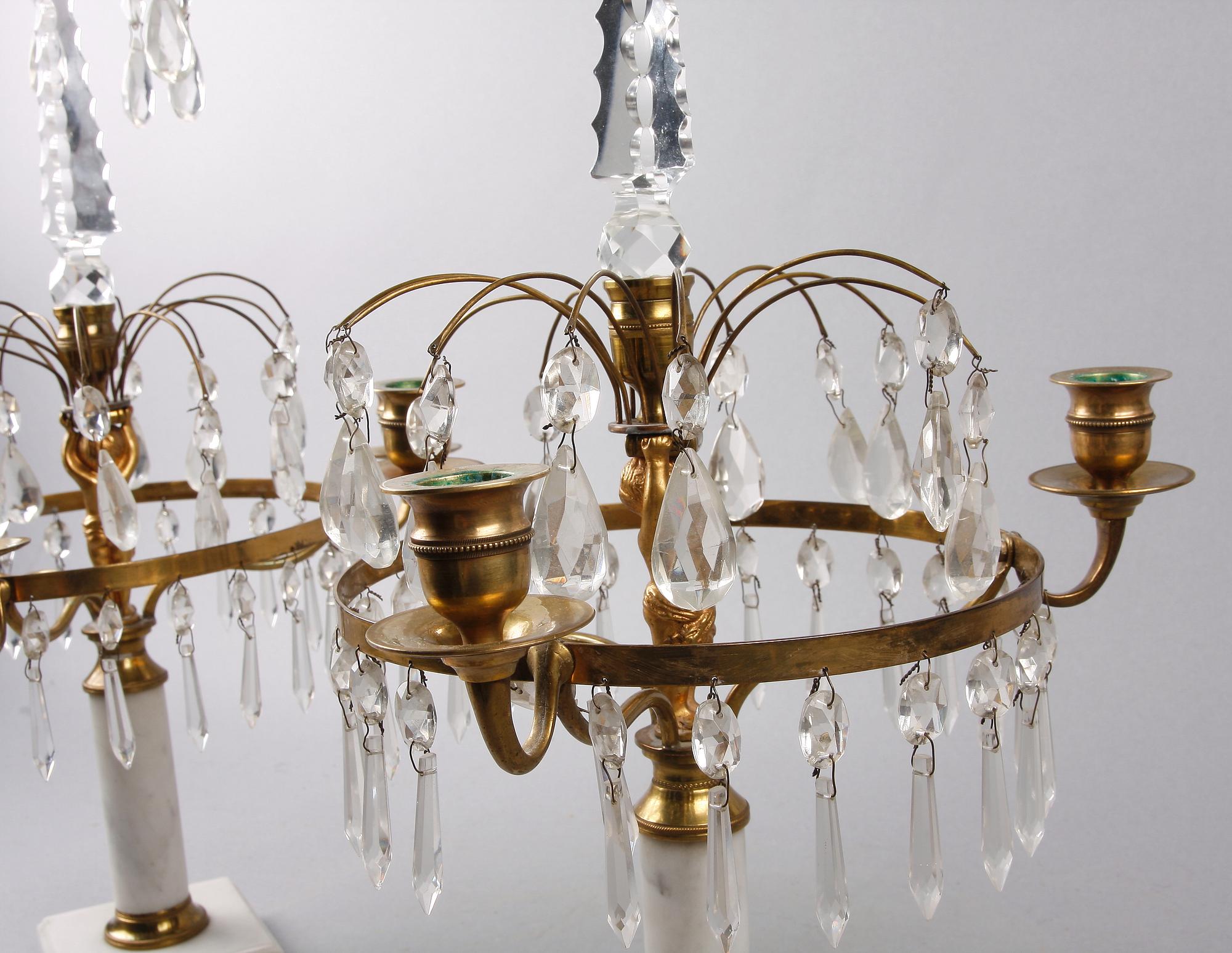 BORDSLYSTRAR, ett par, gustaviansk stil. 1900-tal.