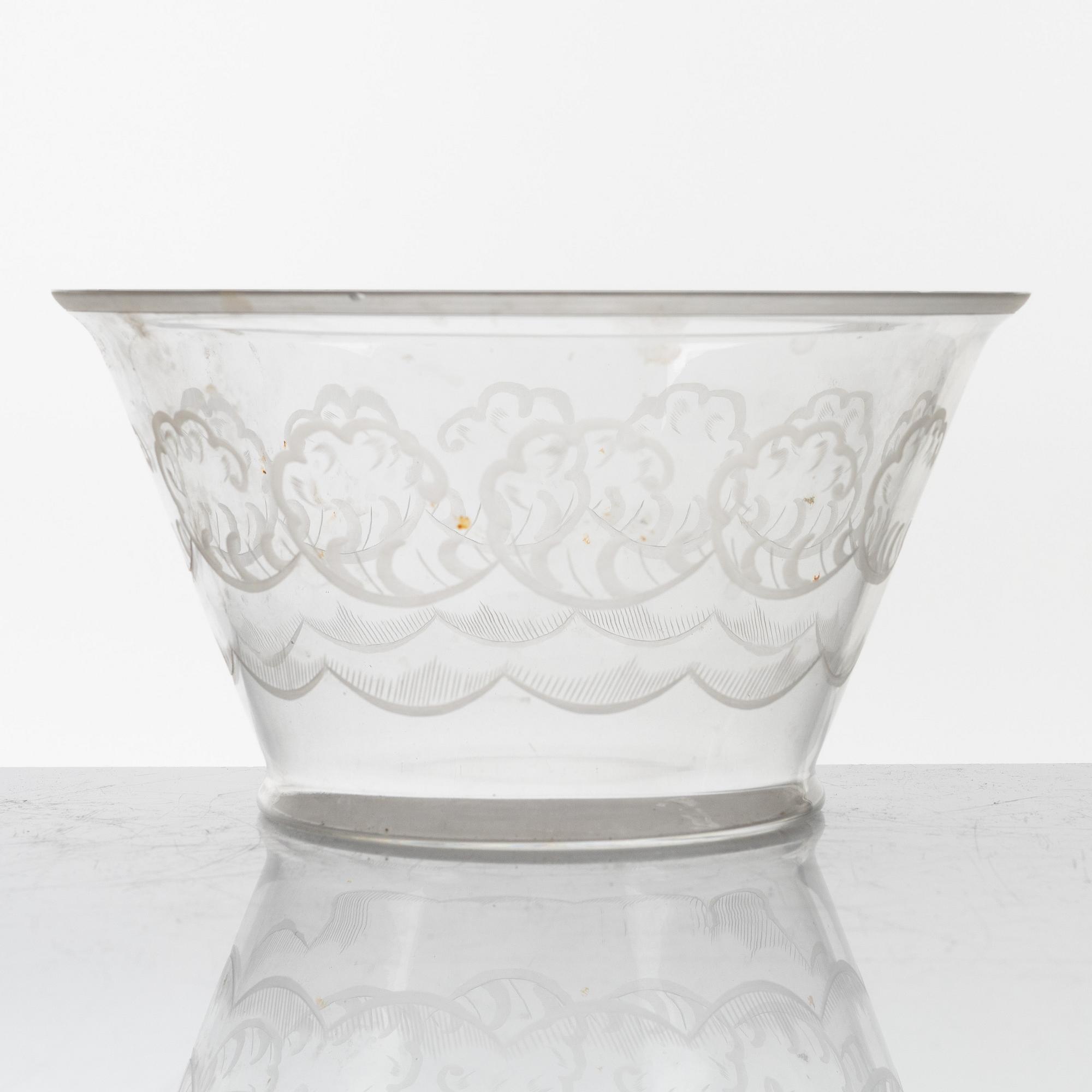 Simon Gate, skål, "Molnet", Orrefors,