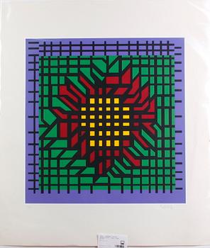 Victor Vasarely · VASARELY, VICTOR. Färgserigrafi. Sign o numr 93/250.