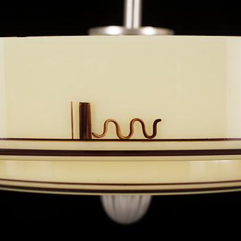 A glass ceiling light, 1920's/30's.