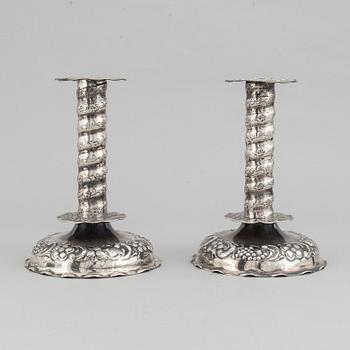 A pair of swedish silver candlesticks, mark of Tenn & Silver Ab, Gothenburg 1948.