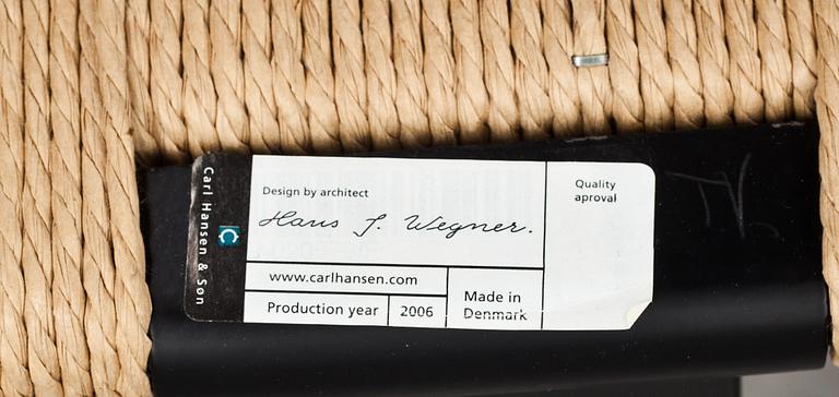 KARMSTOLAR, 4 st, Y-stolen, formgivna av Hans Wegner 1950, tillverkade av Carl Hansen & Son, Odense, 2006.