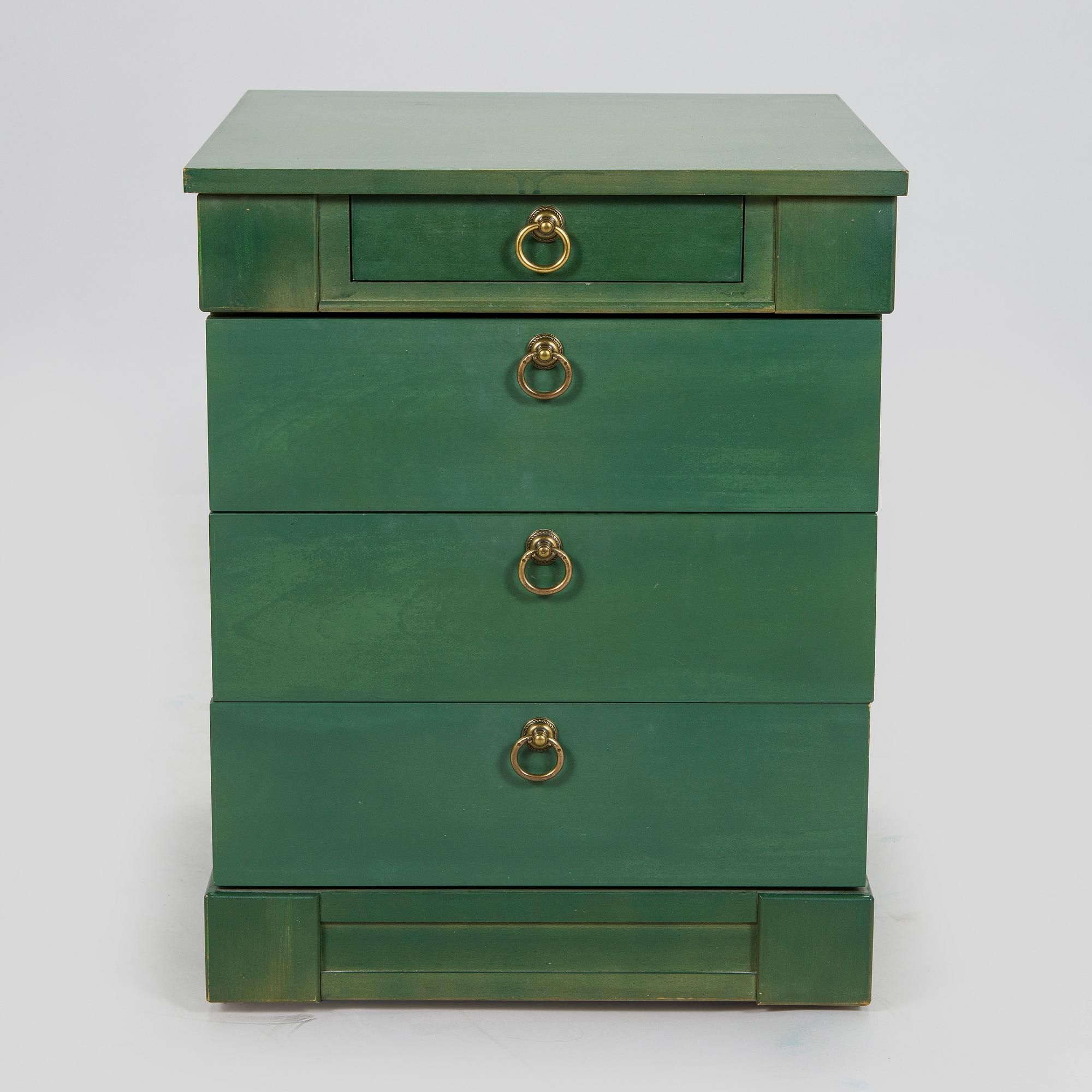 Desk/side table, a chair and a chest of drawers, last quarter of the 20th century.