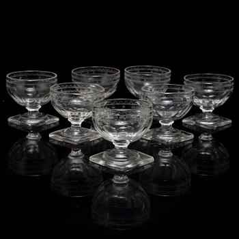 A set of seven 20th century glasses. Louis XVI-style.