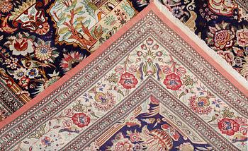 An older silk Ghom rug, 150 x 103 cm.