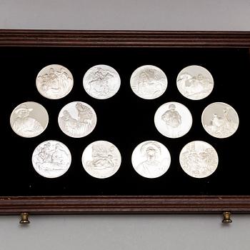 50 sterling silver medals, 'Rembrandt i silver', Franklin Mint AB, 1974.