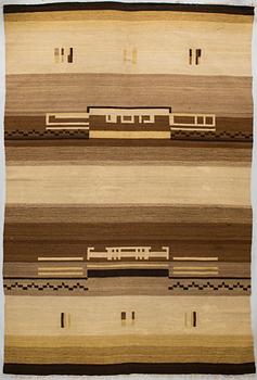 Margareta Ahlstedt-Willandt, A 1930s Finnish flat weave carpet for The Friends of Finnish Handicraft. Circa 320x230 cm.