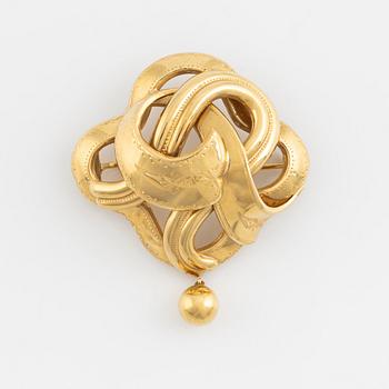 18K gold brooch, 20's.