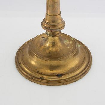 Candelabra, brass, a pair, Art Nouveau, early 20th century.