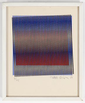Carlos Cruz-Diez · CARLOS CRUZ-DIEZ, färgserigrafi, signerad och daterad (19)86, otydligt numrerad.
