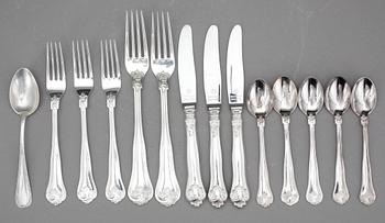 BESTICKSDELAR, silver, 14 st, Cohr, Danmark, tot vik 370 gram.
