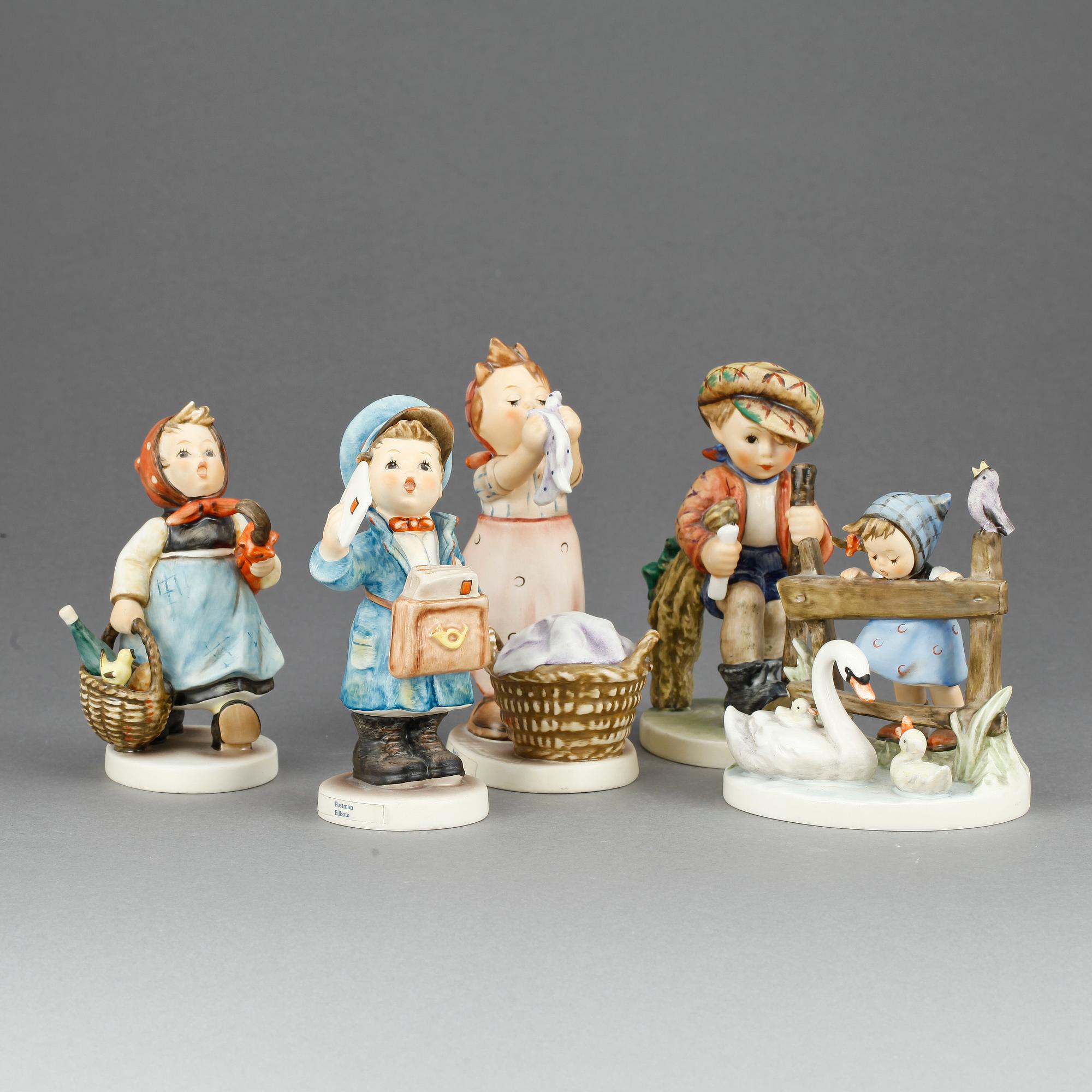 FIGURINER, 5 st, porslin, Goebel, Tyskland, 1900-tal.