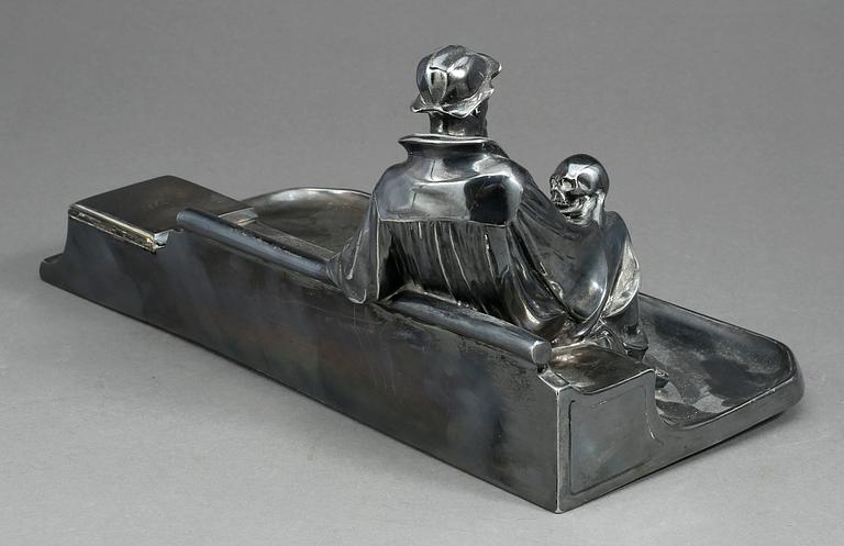 SKRIVSTÄLL, vitmetall, 1900-tal.