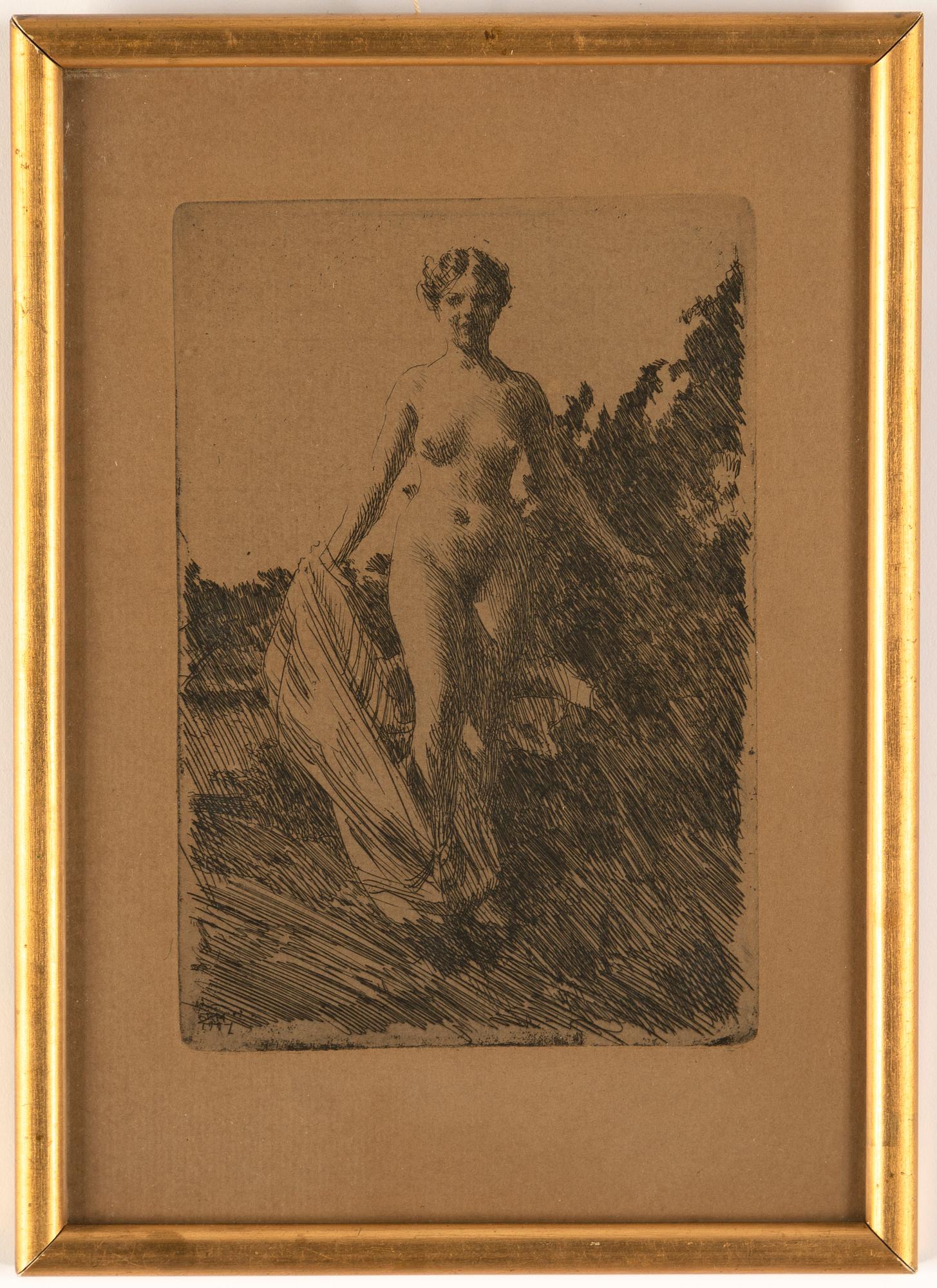 Anders Zorn, etching, 1907, from the unsigned ed from "Ord och bild", 1910.