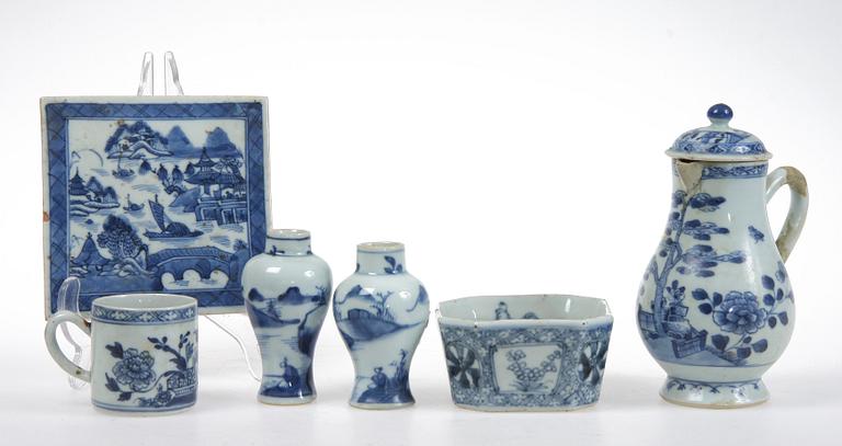 PARTI PORSLIN, 6 delar, Kina, 1700-tal.