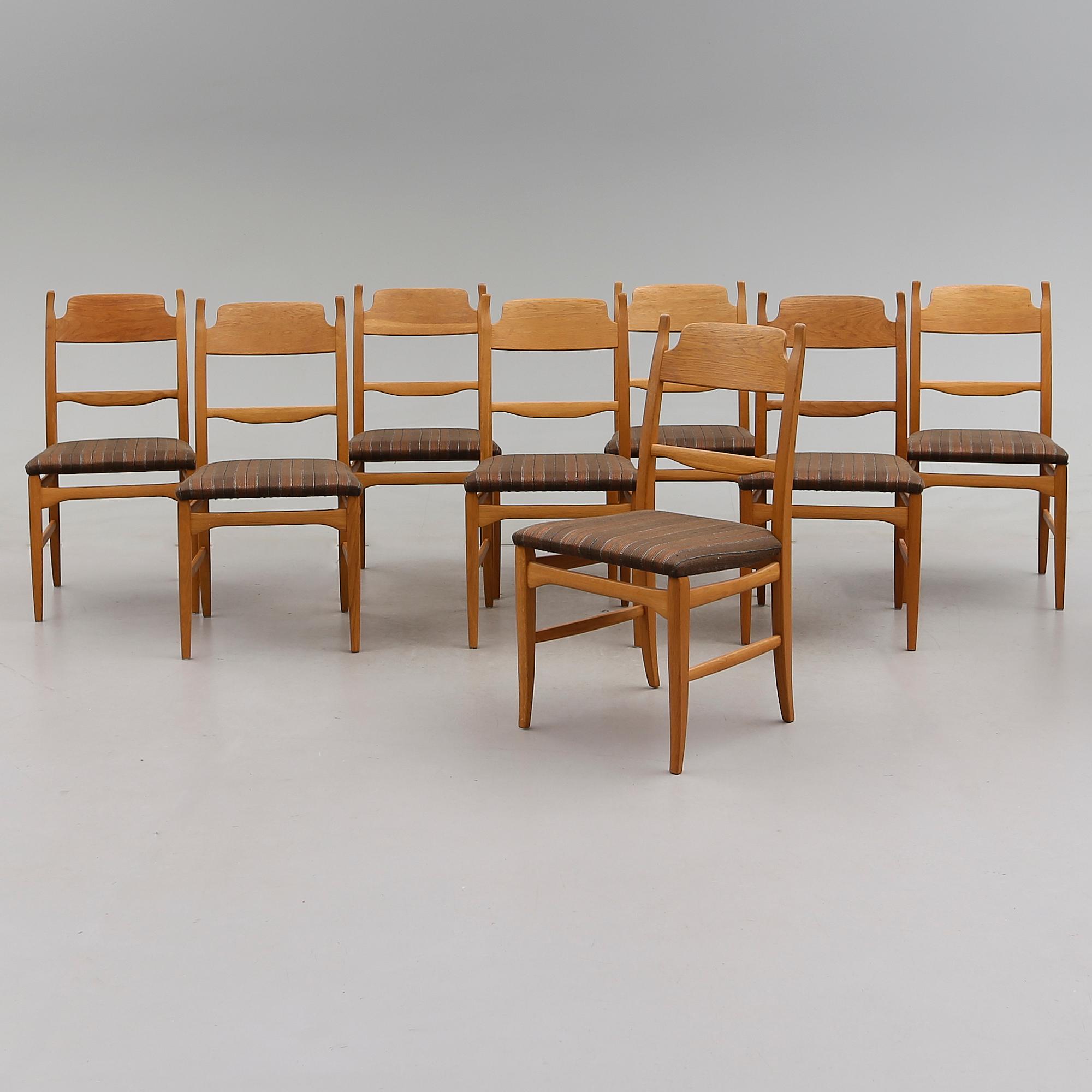 STOLAR, 8 st, "Calmare Nyckel", Carl Malmsten, Åfors Möbelfabrik, 1900-talets andra hälft.