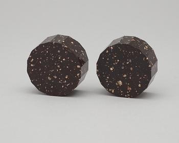 A pair of Swedish Empire 19th century porphyry salts.