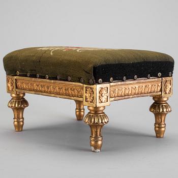 A gilded gustavian footstool late 18th century.