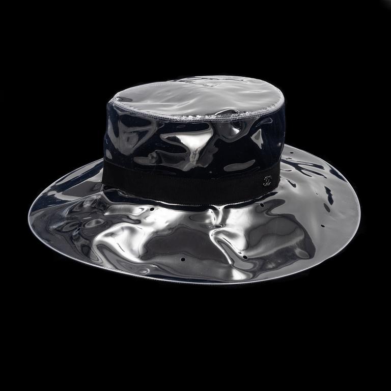 Chanel, a transparent PVC hat, size S.