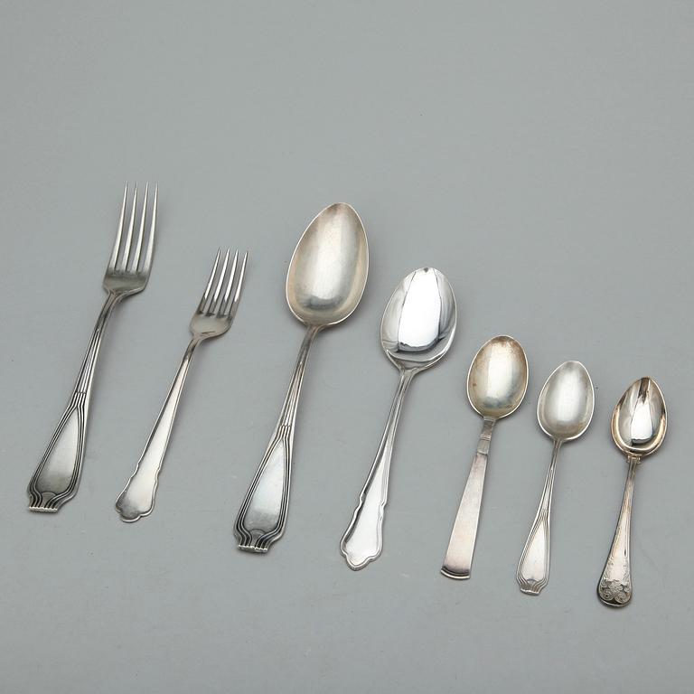 PARTI SILVERBESTICK, 37 delar, bla GAB Stockholm 1990-tal. Total vikt ca 976 gram.