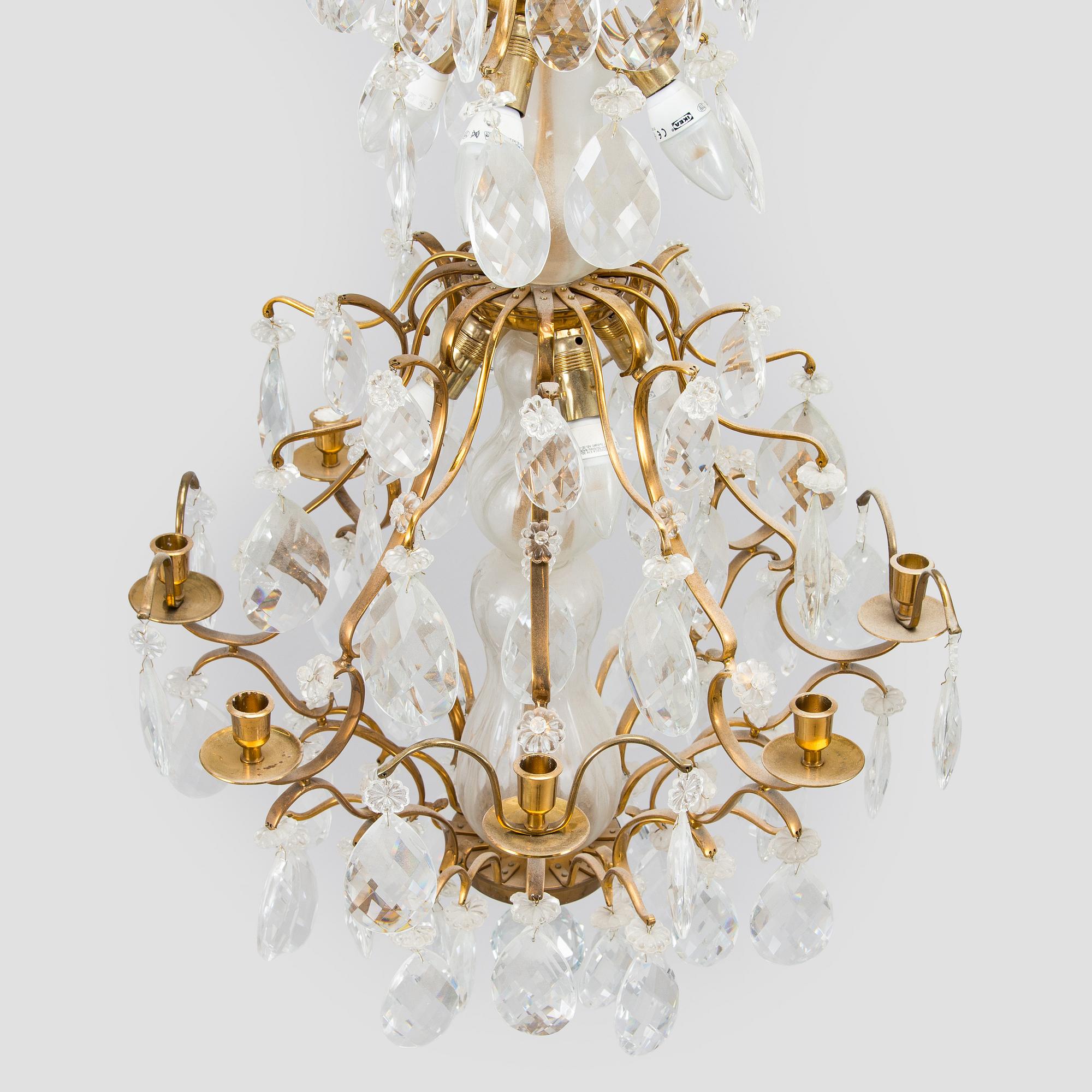 A baroque style chandelier, second half of the 20th century.