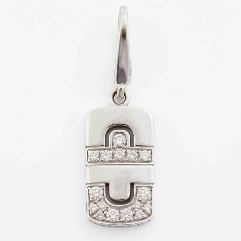 Bulgari hänge/berlock 18K vitguld vitguld med runda briljantslipade diamanter "Parentesi".