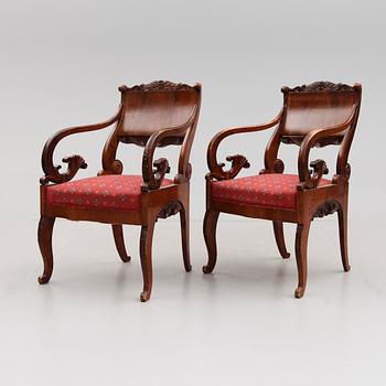 KARMSTOLAR, 1 par, Baltikum, 1800-talets första hälft.