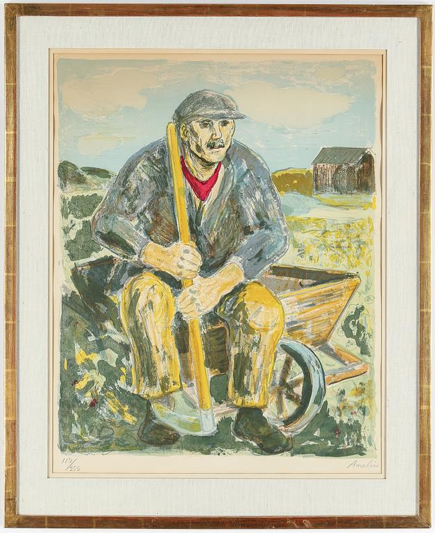 ALBIN AMELIN, färglitografi, signerad och numrerad 117/250.