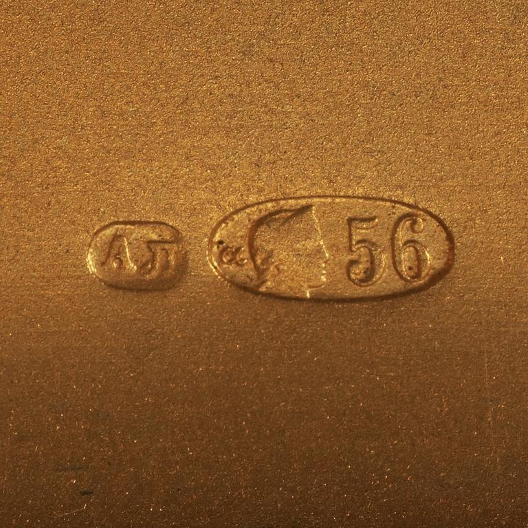 CIGARETTETUI, guld, icke identifierad mästare, S:t Petersburg 1908-1917.
