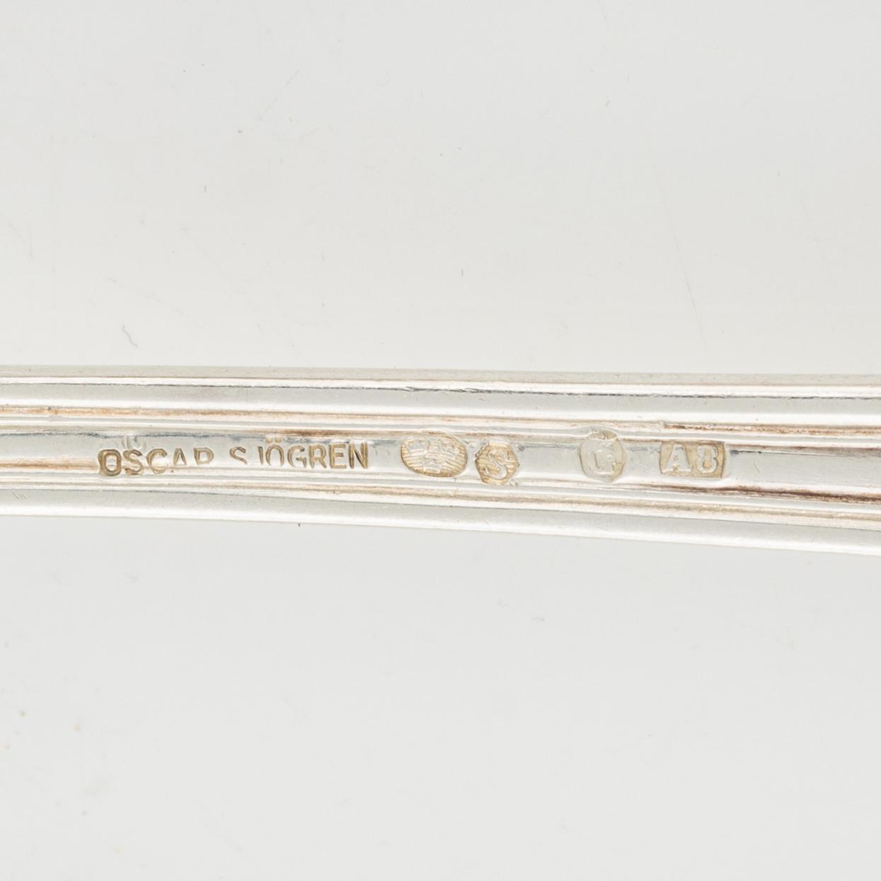 A Swedish Silver Cutlery, mark of Oscar Sjögren, Gothenburg 1927-28 (90 pieces).
