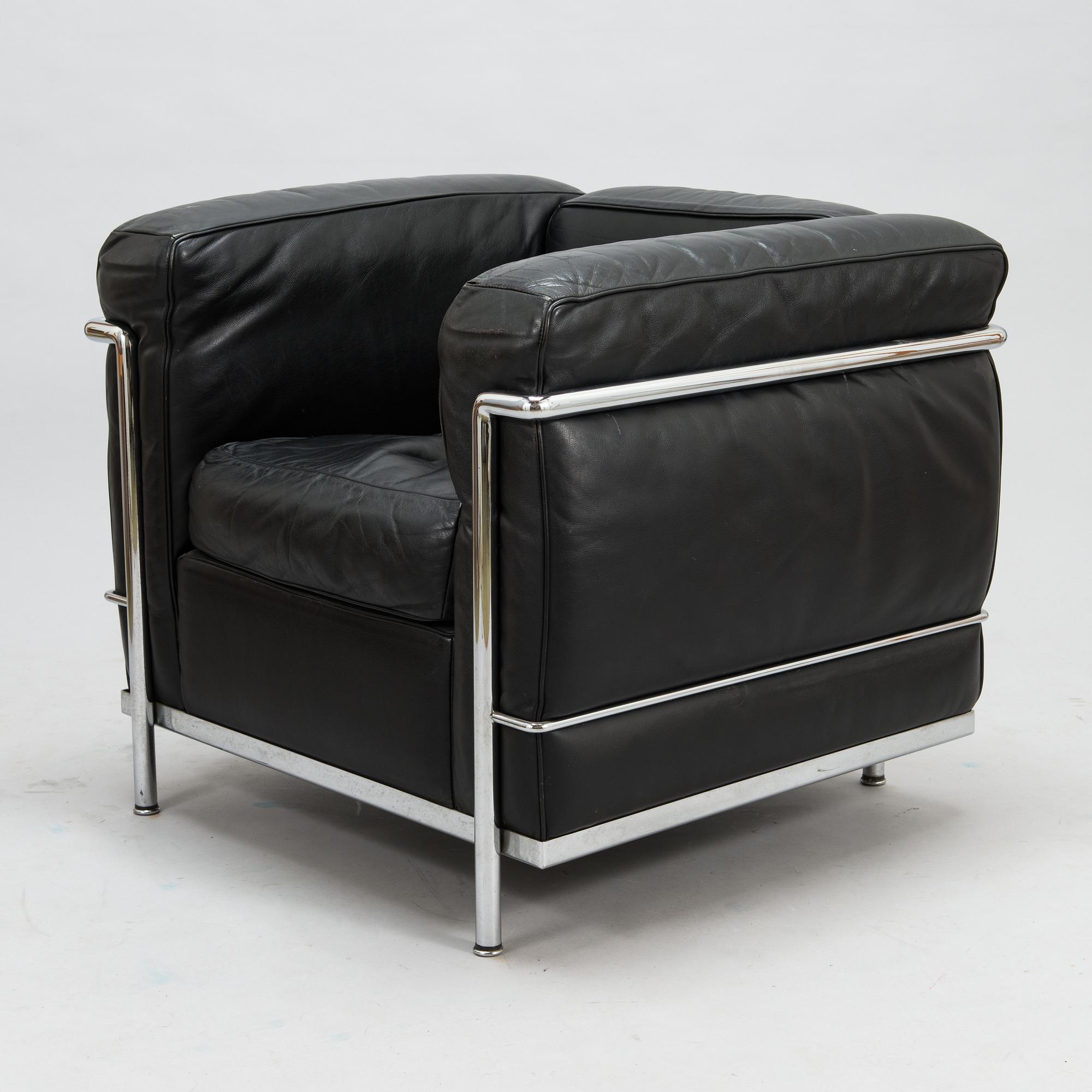 LE CORBUSIER, PIERRE JEANNERET & CHARLOTTE PERRIAND, nojatuoli, "LC2", Cassina, Italia.