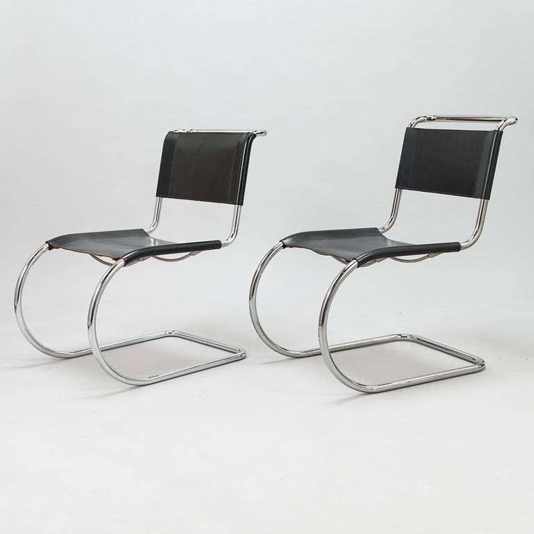 LUDWIG MIES VAN DER ROHE, a set of 1970-1980's 4+2, 'MR10' chairs for Thonet.