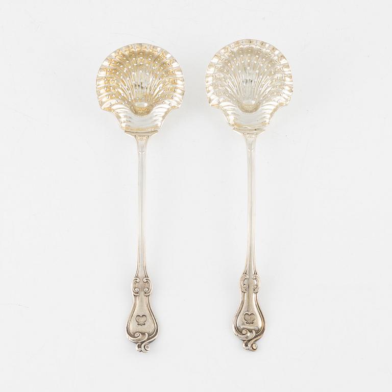 A paif of Swedish Silver Sprinkle Spoons, mark of Lars Larsson & Co, Gothenburg 1860.