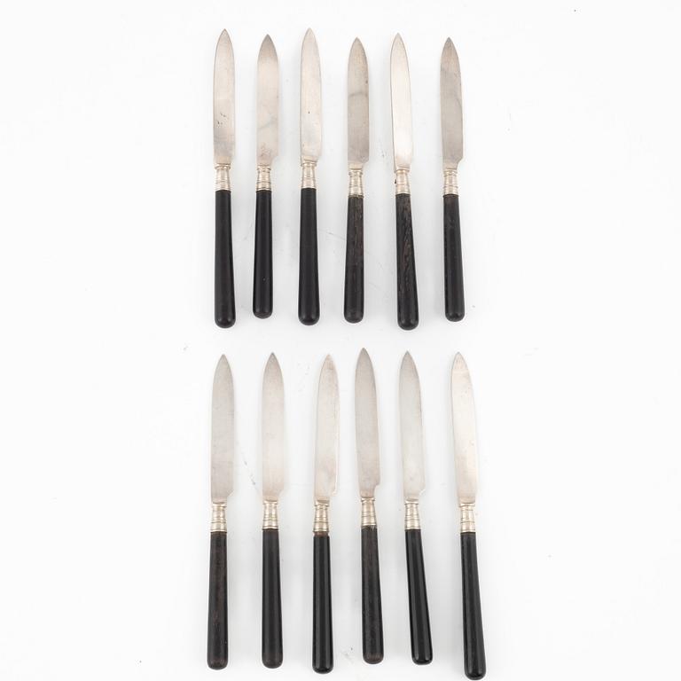 Twelve Swedish Silver Fruit Knives, mark of Anders Nilsson, Lund 1904-05.