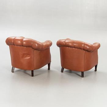 Armchairs, "Club armchair", table, first half of the 20th century.