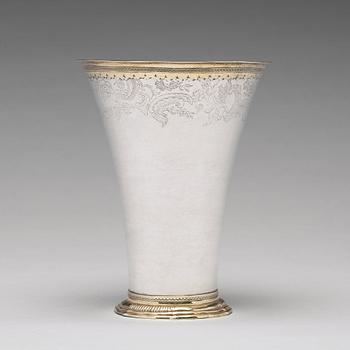 A Swedish 18th century parcel-gilt silver beaker, possibly Lars Petter Hackzell (1768-1771(-72)), Örebro 1769.