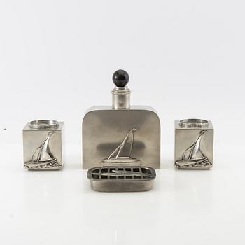 Cigarette case, candlesticks, ashtray, 4 pieces, GAB, 1936 -1938.