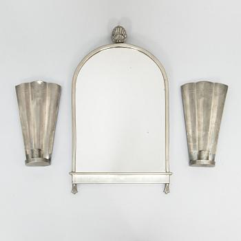 Paavo Tynell, a 1930's mirror and a pair of wall sconces '7019' for Taito Finland.