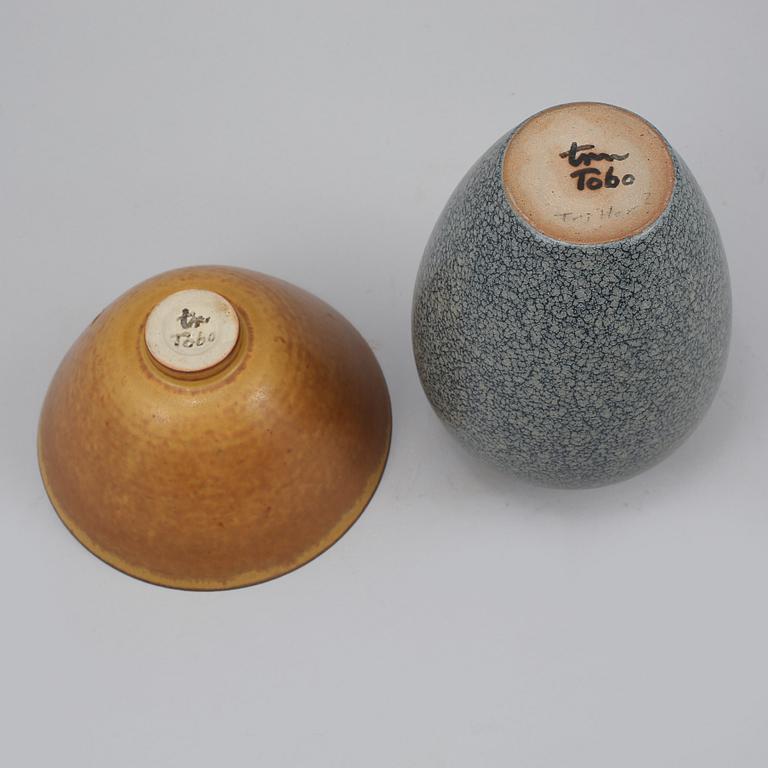 VAS samt SKÅL, stengods, Eric & Ingrid Triller, Tobo, 1900-talets andra hälft.