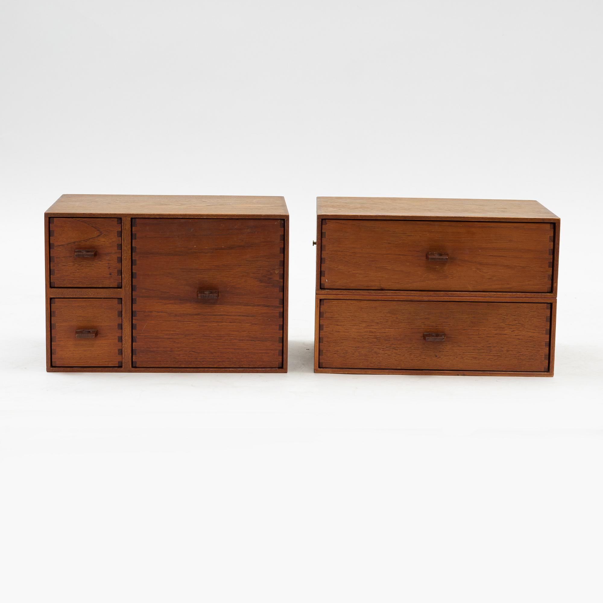 Uno & Östen Kristansson, a set of four modular cabinets from Luxus, second half of the 20th Century.