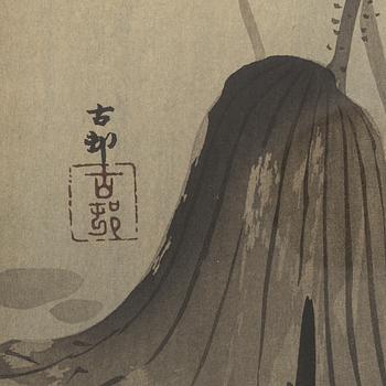 KOSON OHARA (1877-1945), färg träsnitt. Japan, "fågel".