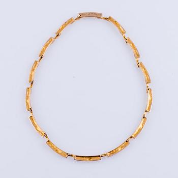 BJÖRN WECKSTRÖM, COLLIER Tundra, 14K guld. Lapponia 1967. Vikt 30 g.