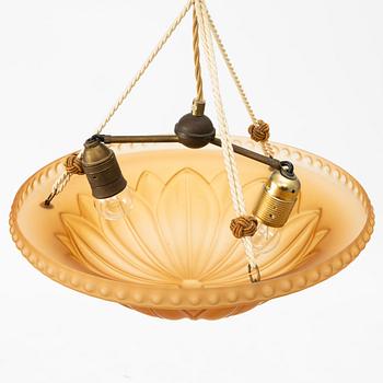 Harald Notini, taklampa, modell 10074, Arvid Böhlmarks Lampfabrik, Stockholm, 1920-tal.