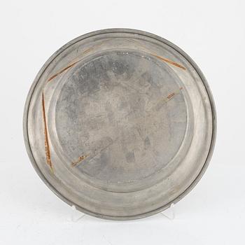 A group of eight Swedish pewter dishes, 18th-20th Century, including Mathias Norling, Jönköping, 1863.